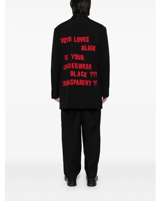 Yohji Yamamoto Black Patchwork Blazer for men