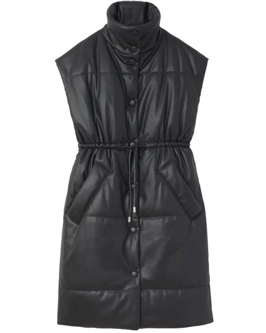 Proenza Schouler Black Padded Faux-Leather Gilet
