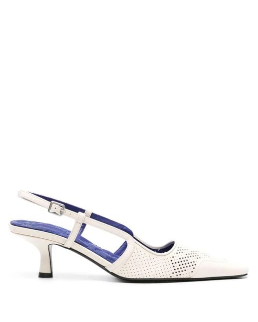 Burberry White Chic Open Heel Pumps
