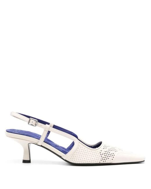 Burberry White Chisel Slingback-Pumps 50Mm