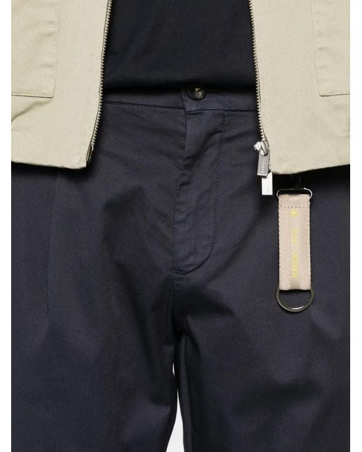 Manuel Ritz Blue Micro-Texture Pleated Trousers for men