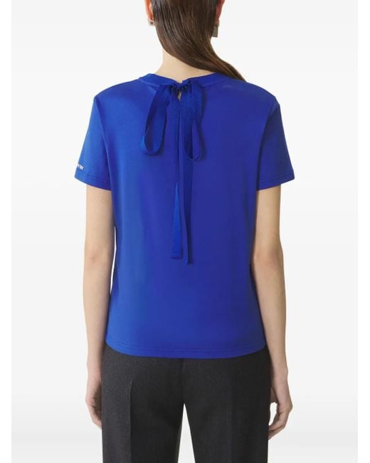Lanvin Blue Tie-Detail Cotton T-Shirt