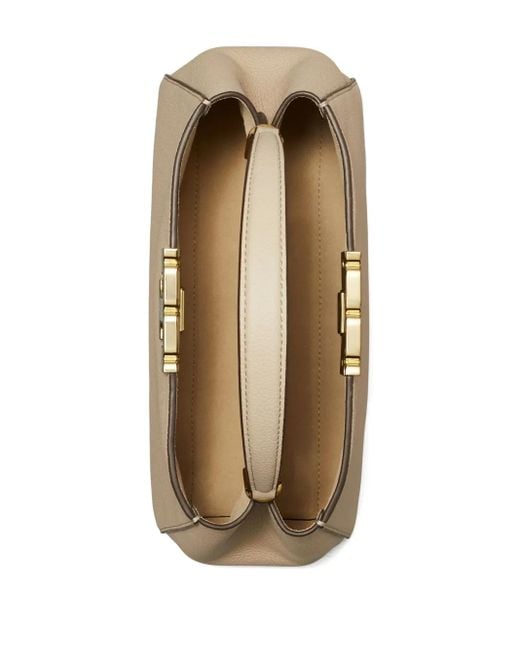 Tory Burch Double-T Logo Satchel in Metallic | Lyst UK