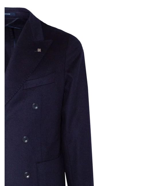 Tagliatore Blue Double-Breasted Jacket for men