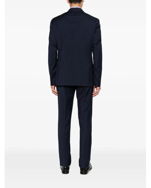 Etro Blue Single-Breasted Wool Suit for men