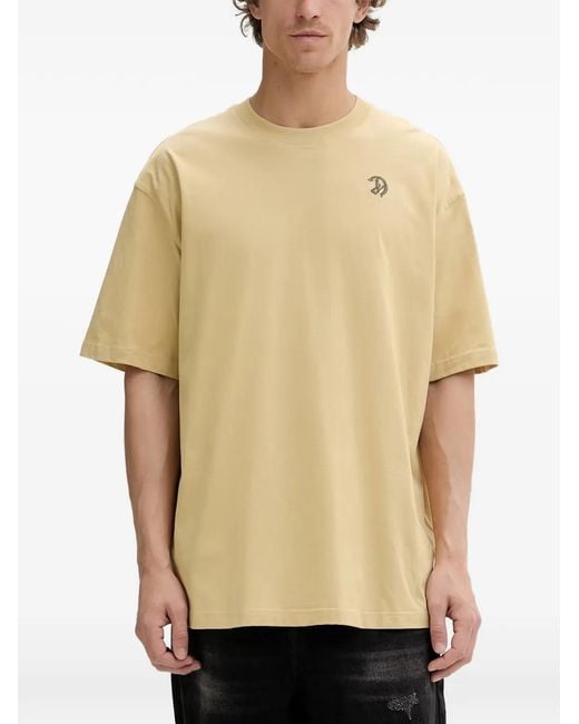 DIESEL Yellow Logo-Embroidered Graphic-Print T-Shirt for men