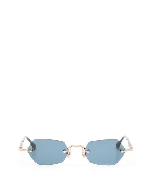 Matsuda Blue Rimless Geometric-Frame Sunglasses