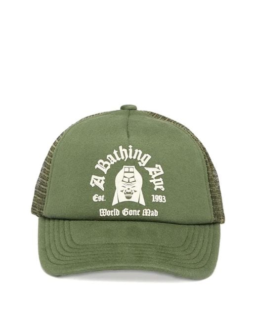 Cappello Da Baseball Con Stampa di A Bathing Ape in Green