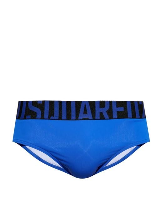 DSquared² Blue Logo-Waistband Swimming Trunks for men