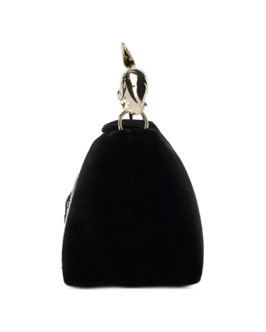 Erdem Black Mini Bloom Tote Bag