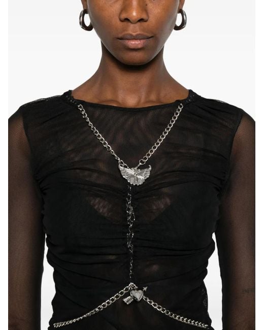Chopova Lowena Black Chain-Embellished Top
