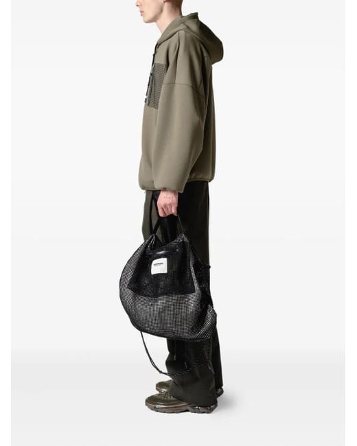 Yoshio Kubo Black Mesh Drawstring Shoulder Bag