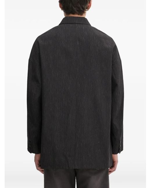 Visvim Black Pinstripe-Pattern Blazer for men