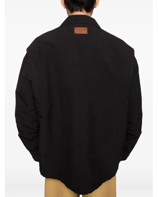Acne Black Shearling-Collar Bomber Jacket for men