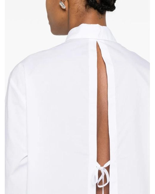 THE NINA STUDIO White Buttoned Tie-Fastening Shirt