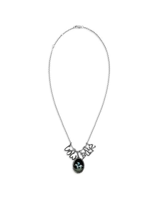 Twojeys White Lettering Pendant Necklace