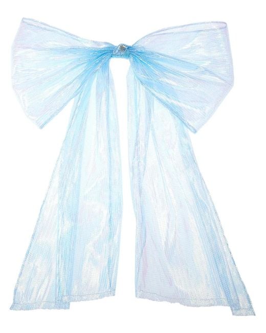 Maison Michel Blue Gaia Bow Hair Clip