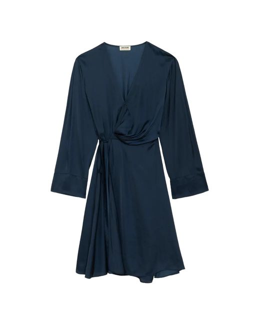Zadig & Voltaire Blue Remoir Satin Dress