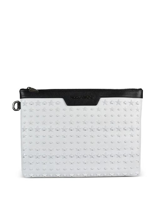 Jimmy Choo Gray Derek Star-Studded Clutch Bag for men