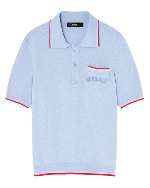 Versace Poloshirt Met Logo-applicatie in het Blue voor heren