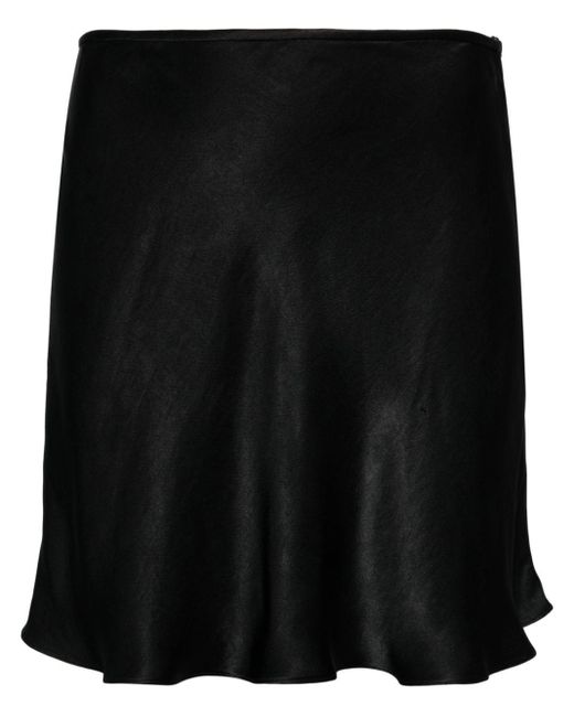 MANURI Black Low-rise Fluted Skirt