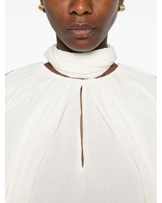 Dorothee Schumacher White Pussy-Bow Balloon-Sleeve Blouse