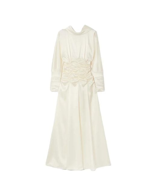 Violante Nessi White Ruched Gown
