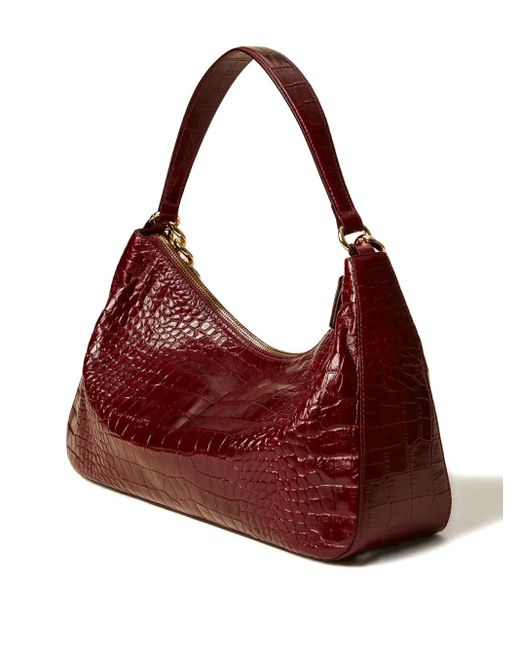 Twinset Red Liliane Crocodile-Effect Chain Shoulder Bag