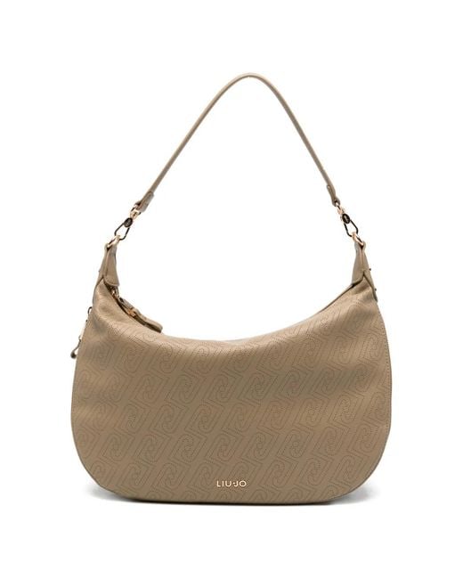 Liu Jo レディース ナチュラル パーフォレートロゴ ショルダーバッグ
