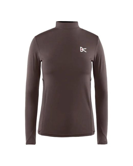 District Vision Brown T-Shirt À Col Montant
