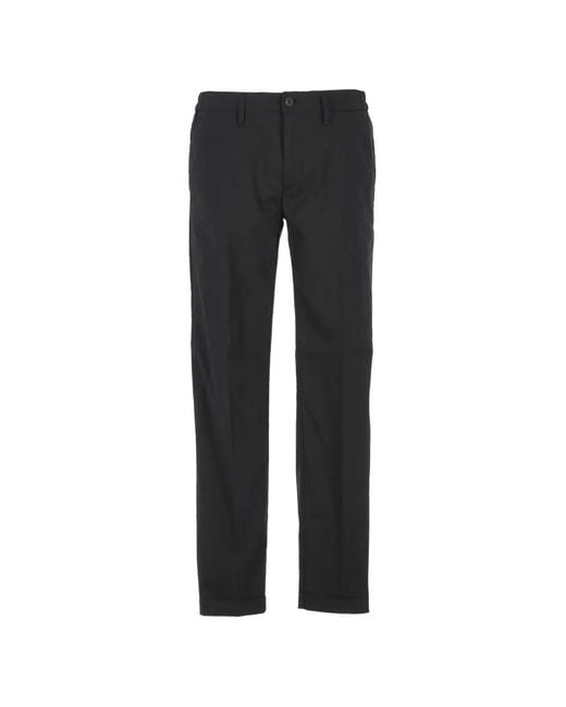 Re-hash Black Button-Fastening Straight-Leg Trousers for men