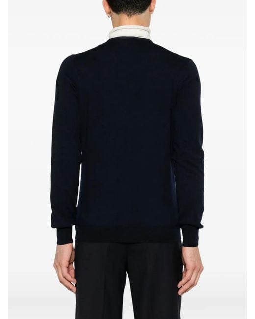 D4.0 Blue V-Neck Button-Up Cardigan for men