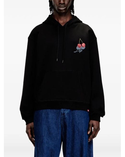 DIESEL Black Sv-S-Norm-Hood-Cher Sweatshirt