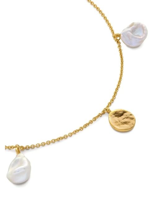Monica Vinader Metallic Capri Keshi Pearl Station Bracelet