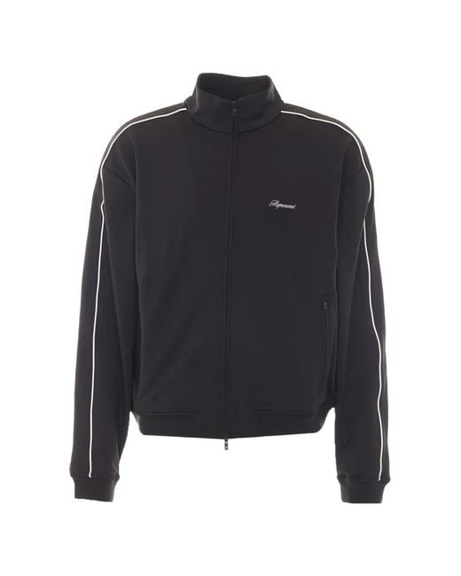 Represent Blue Embroidered-Logo Piped-Detail Track Jacket for men