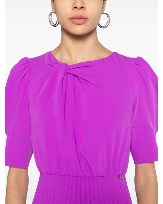 Vestido midi con detalle retorcido Nissa de color Purple