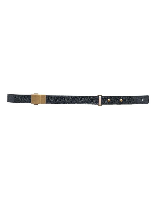 Thom Browne White Pebbled-Leather Belt