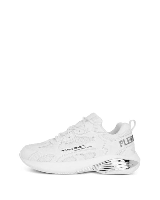 Philipp Plein White Pegasus Project Logo-Plaque Sneakers