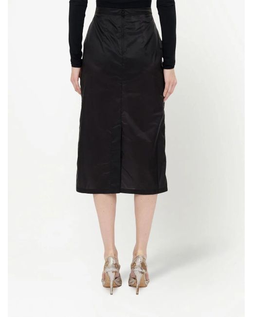 Maison Margiela Black High-Waisted Midi Skirt