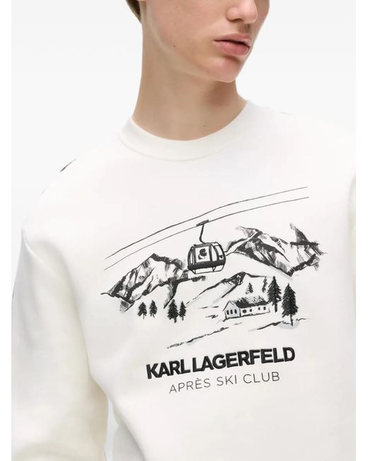 Karl Lagerfeld White Après Ski Club Sweatshirt for men