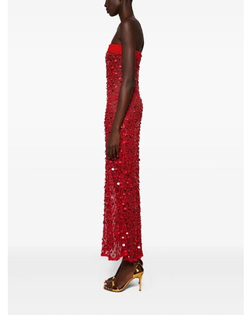 Abito Midi Con Paillettes di Roberta Einer in Red