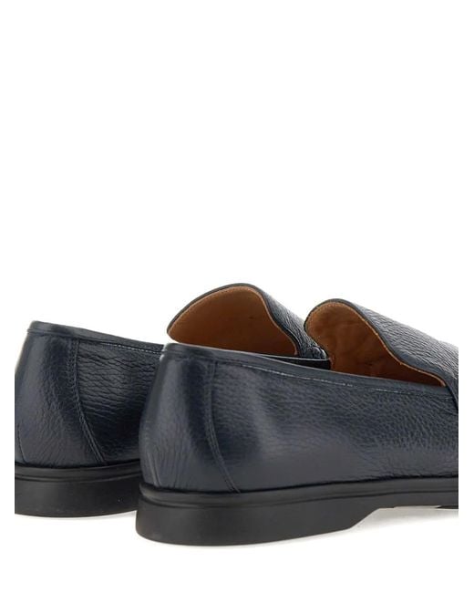 Duca Degli Abruzzi Blue Lorenzo Plain Leather Loafers for men