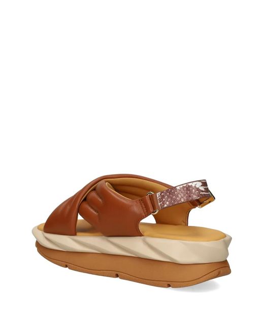 4Ccccees Brown Mellow Mana Criss-Cross Sandals