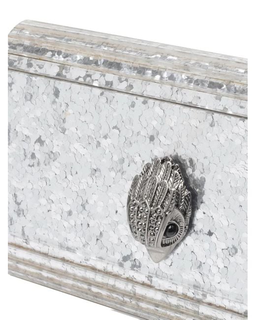 Kurt Geiger Gray Verzierte Schultertasche mit Kettenriemen