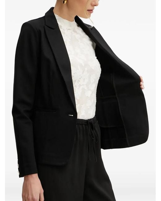 Morgan Black Button-Cuff Single-Breasted Blazer