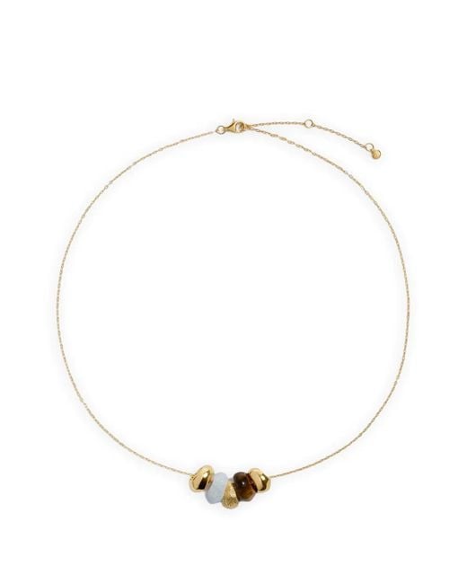 Monica Vinader White Antica Bead-Embellished Chain Necklace