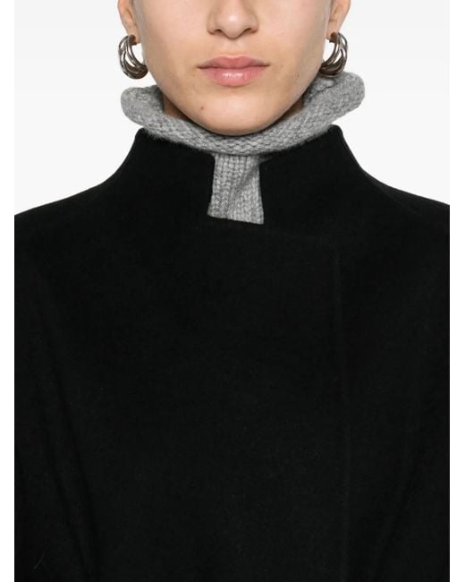 Khaite Black Belted Wool Coat