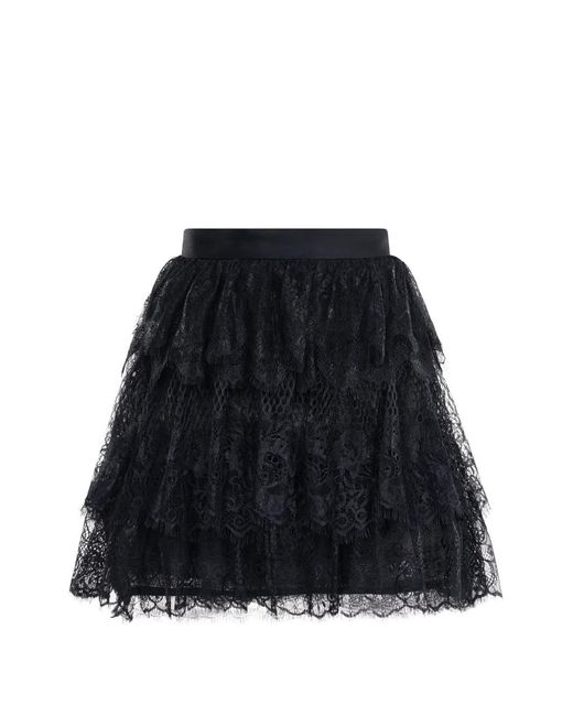 ARAFTU Blue Lace-Tiered Peplum Dress