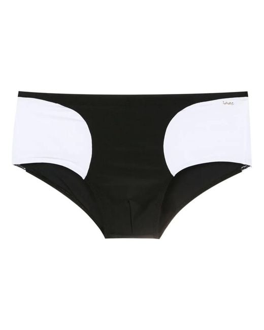 Amir Slama Black Two-Tone Slip-On Swim Trunks for men