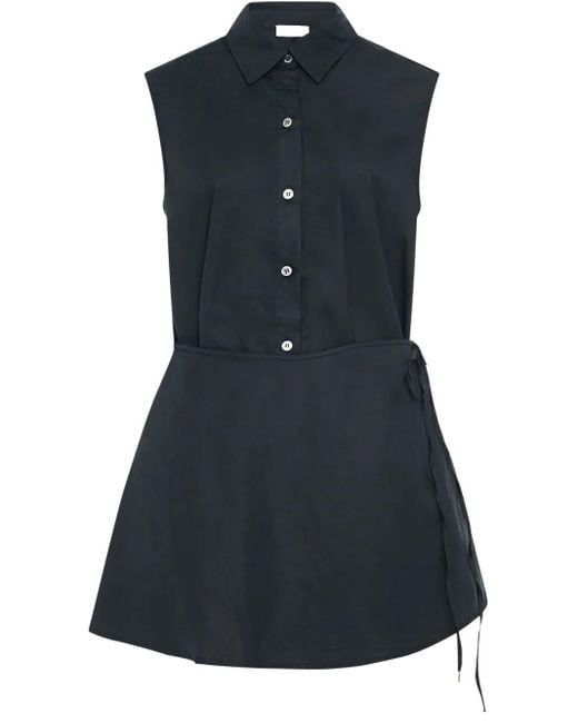 Chemise Nouée Devant À Design Sans Manches Rosetta Getty en coloris Blue